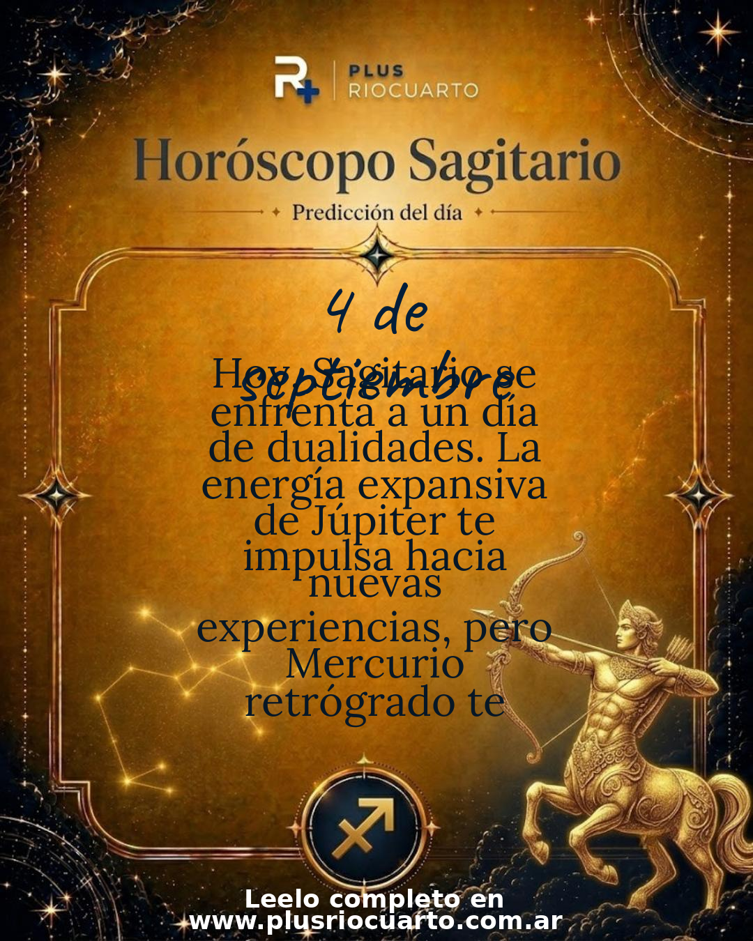 Sagitario: Un día de expansión y reflexión interna